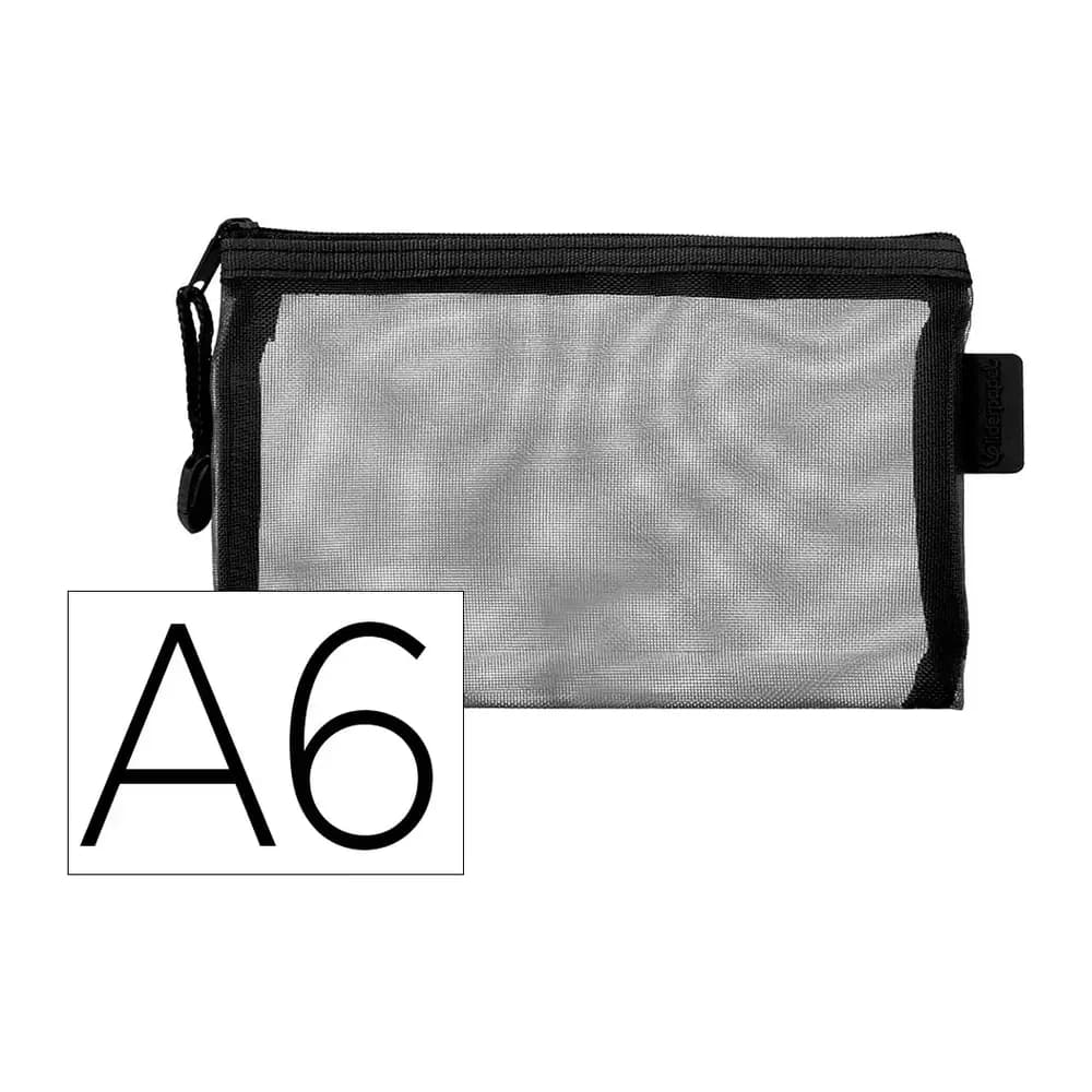 Liderpapel Bolsa zipper bag liderpapel poliester transpirable multiusos din a6 negro