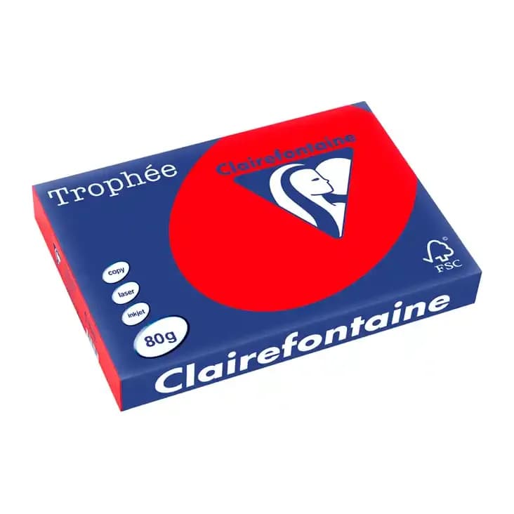Trophee Papel color trophee a3 80gr rojo coral paquete de 500 hojas