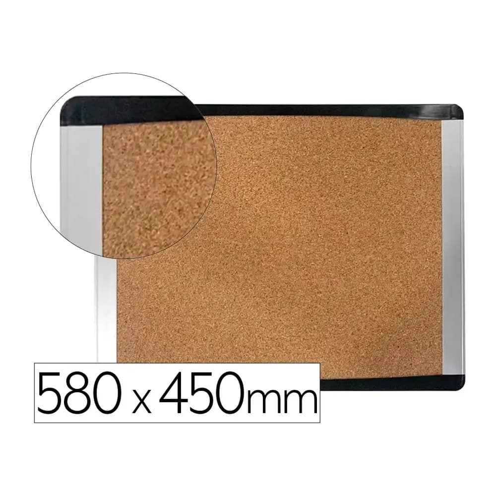 Bi-office Pizarra corcho bi-office inka reciclado marco de aluminio y laterales plastico negro 580x450 mm