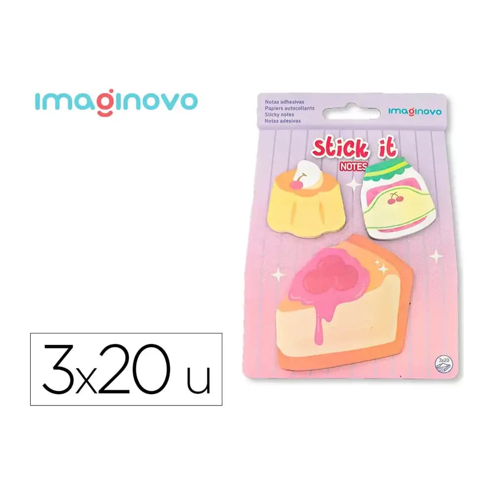 Imaginovo Bloc notas adhesivas imaginovo foodies tarta 20 hojas tamaños surtidos
