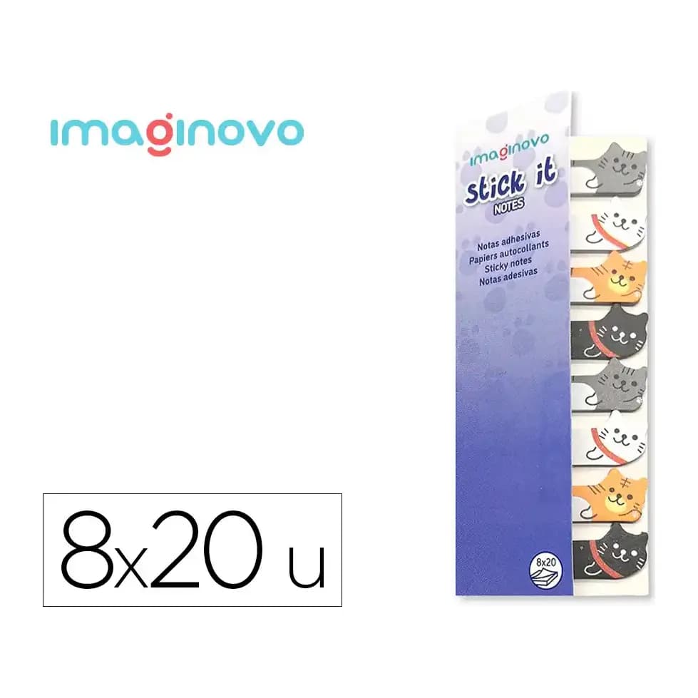 Imaginovo Bloc notas adhesivas imaginovo marcapaginas gato 120 hojas 8x15x48 mm
