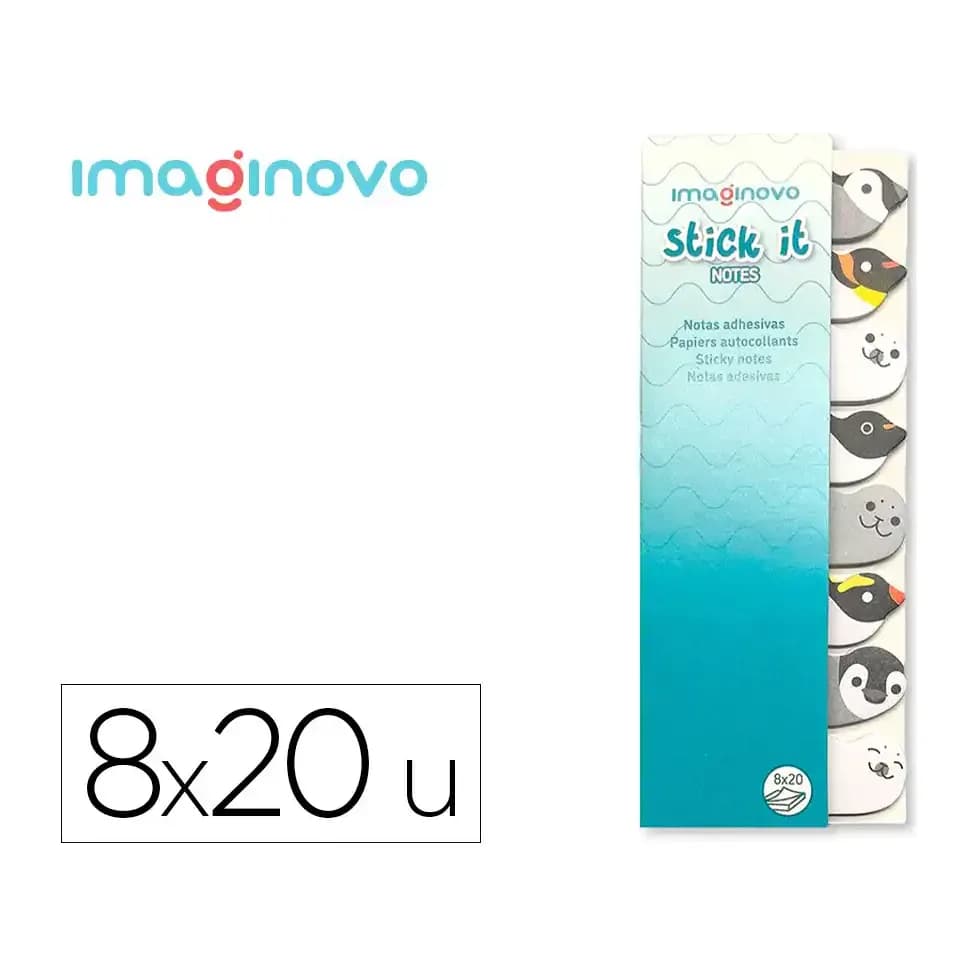 Imaginovo Bloc notas adhesivas imaginovo marcapaginas pingüin0 120 hojas 8x15x48 mm