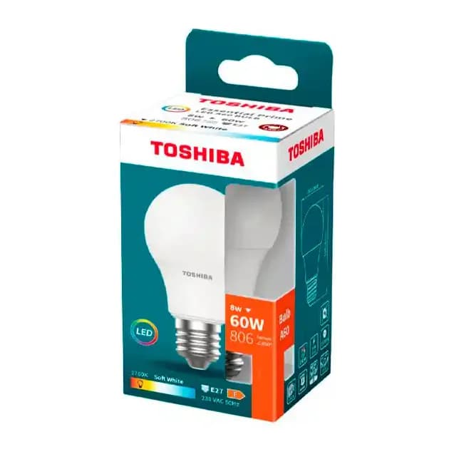 Toshiba Bombilla led toshiba essential a60 e27 8w luz calida 2700k
