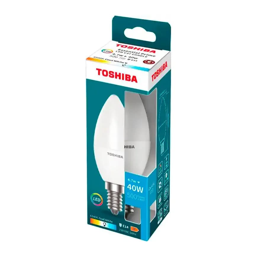 Toshiba Bombilla led toshiba essential c37 e14 4.7w luz fria 6500k