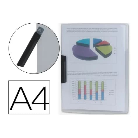 Liderpapel Carpeta liderpapel dossier pinza lateral 35445 polipropileno din a4 incolora 30 hojas pinza giratoria