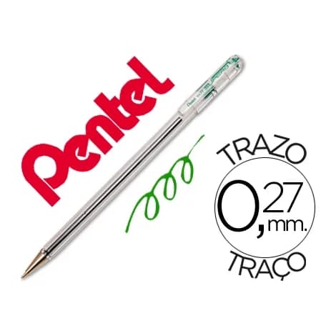 Pentel Boligrafo pentel bk-77 d verde