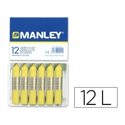 Manley Lapices cera manley unicolor amarillo claro n.4 caja de 12 unidades