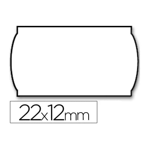 Meto Etiquetas meto onduladas 22x12 mm lisa removible blanca rollo 1500 etiquetas