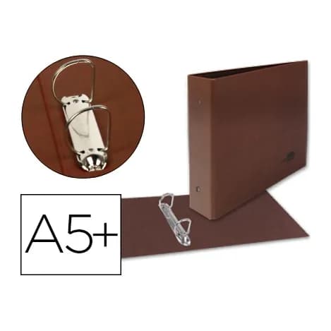 Liderpapel Carpeta de 2 anillas 25mm mixtas liderpapel cuarto apaisado carton cuero forrado compresor plastico
