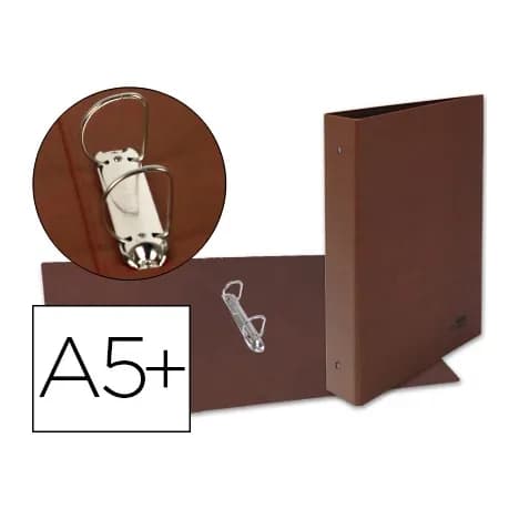 Liderpapel Carpeta de 2 anillas 25mm mixtas liderpapel cuarto carton cuero forrado compresor plastico