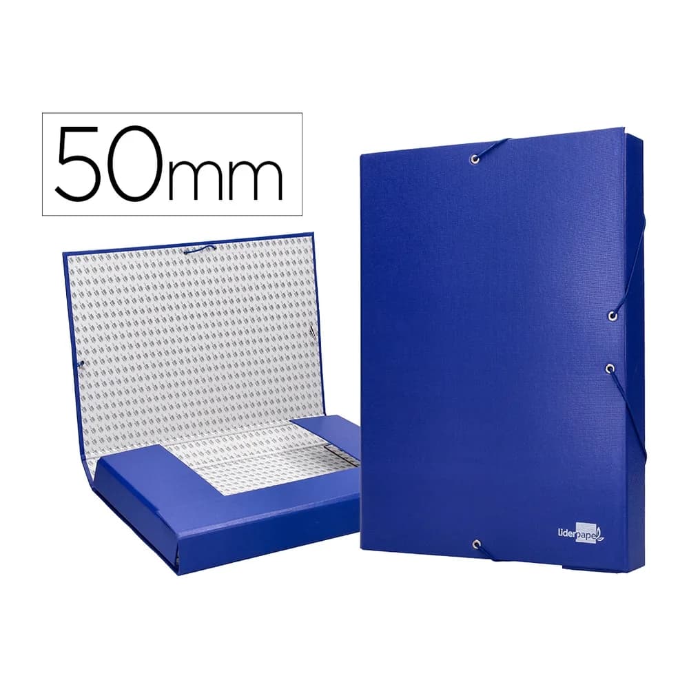 Liderpapel Carpeta proyectos liderpapel folio lomo 50mm carton forradoazul