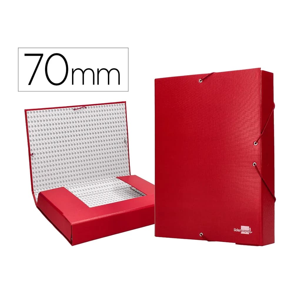 Liderpapel Carpeta proyectos liderpapel folio lomo 70mm carton forrado roja