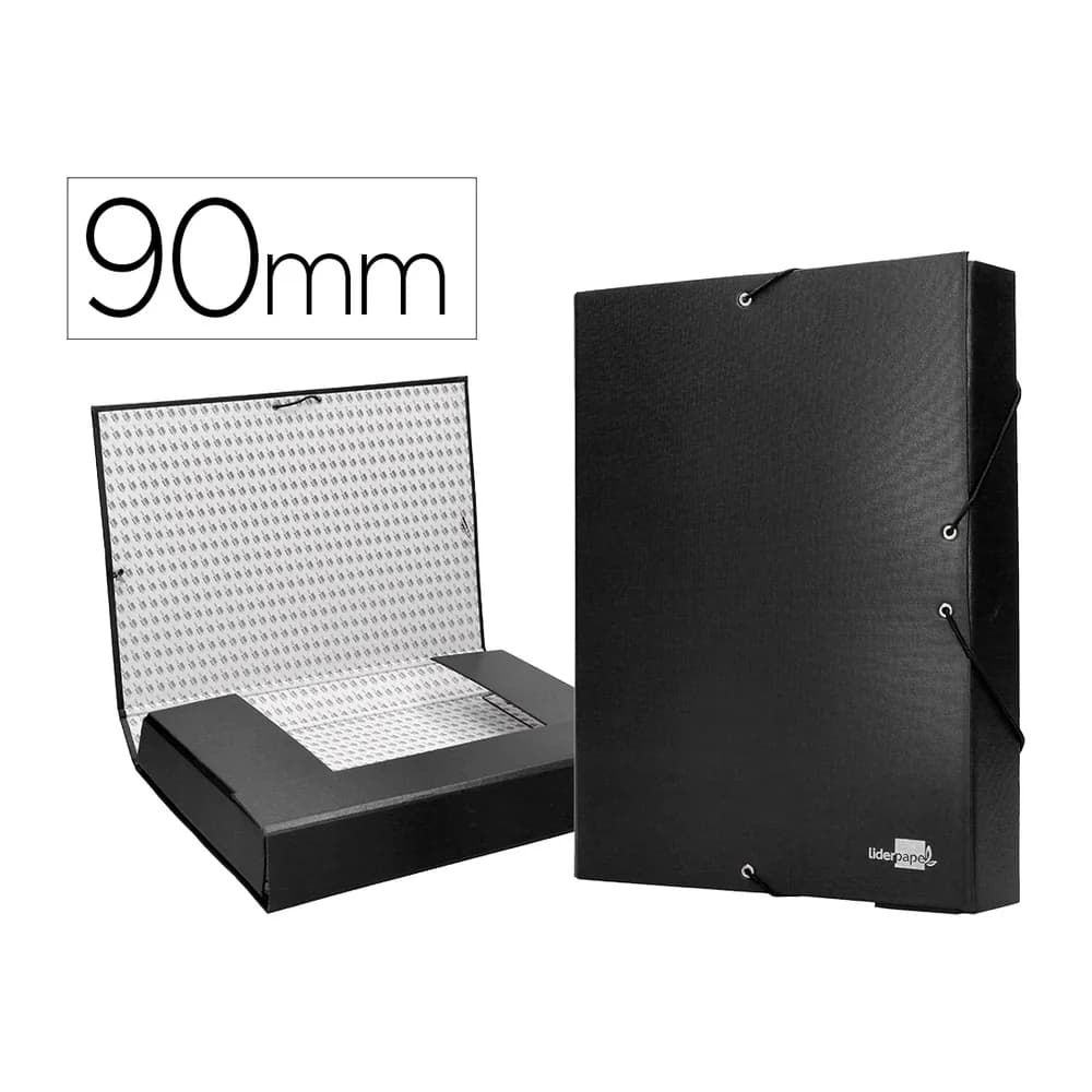 Liderpapel Carpeta proyectos liderpapel folio lomo 90mm carton forrado negra