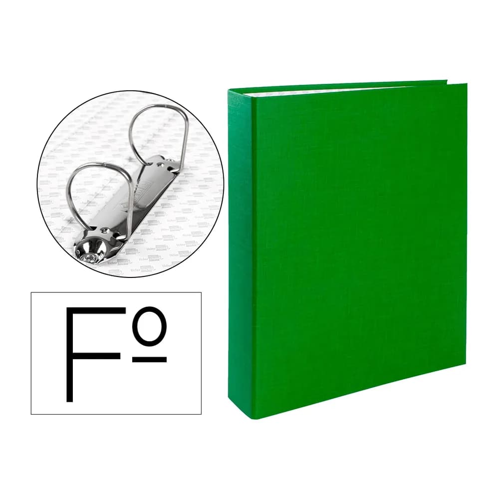 Liderpapel Carpeta de 2 anillas 40mm mixtas liderpapel folio carton forrado paper coat compresor plastico verde