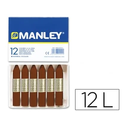 Manley Lapices cera manley unicolor pardo n.29 caja de 12 unidades
