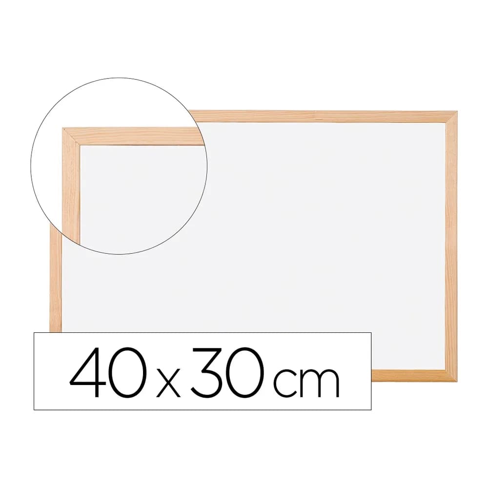 Q-connect Pizarra blanca q-connect melamina marco de madera 40x30 cm