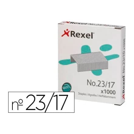 Rexel Grapas rexel 23/17 acero caja 1000 unidades