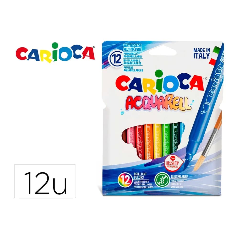 Carioca Rotulador carioca aquarelle punta de pincel caja de 12 unidades colores surtidos