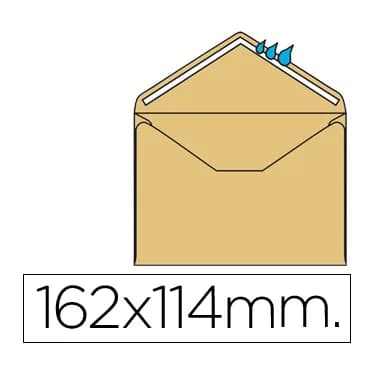 Liderpapel Sobre liderpapel n.23 crema c6 114x162 mm engomado solapa de pico caja de 500 unidades