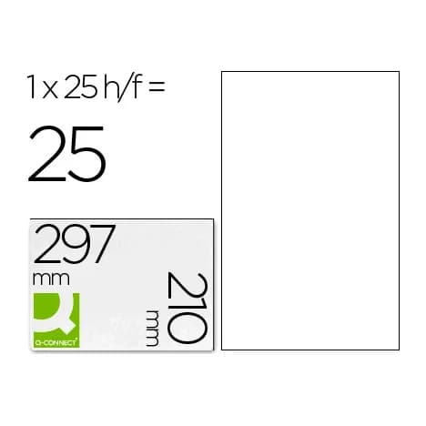 Q-connect Etiqueta adhesiva q-connect kf00228 -tamaño din a4 -para ink-jet -transparente -caja con 25 hojas din-a4