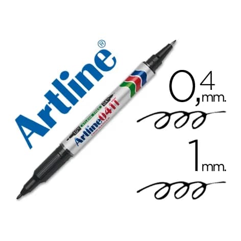 Artline Rotulador artline marcador permanente ek-041t negro doble punta 0,4 y 1,0 mm