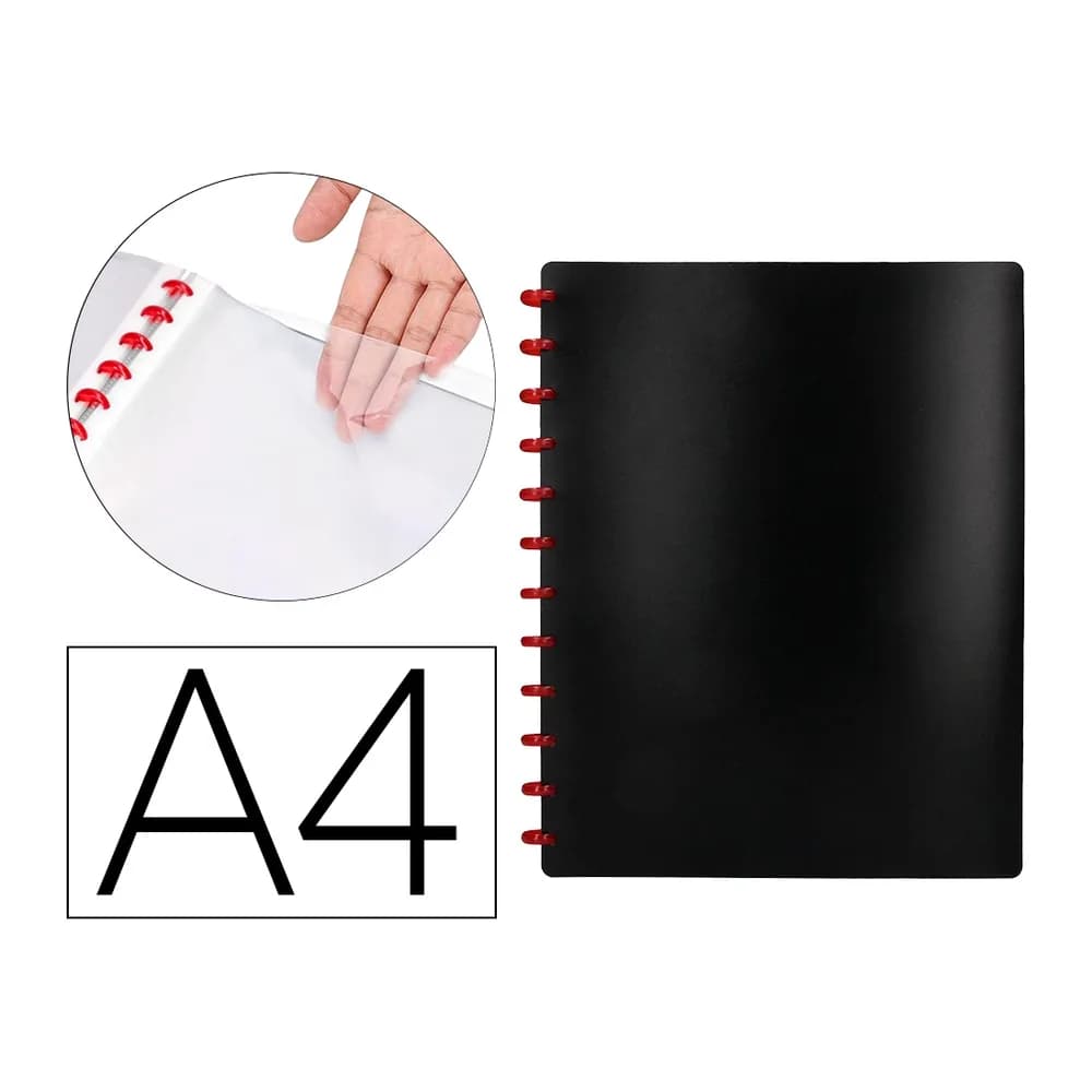 Liderpapel Carpeta liderpapel din a4 con 20 fundas intercambiables color negro