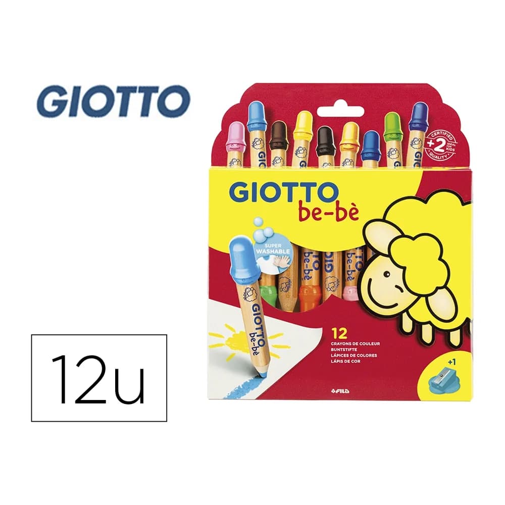 Giotto Lapices de colores giotto super bebe caja de 12 lapices colores surtidos + sacapuntas