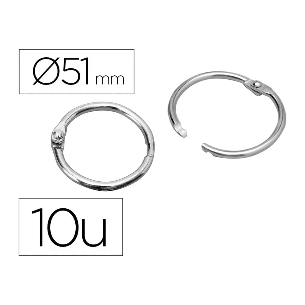 Liderpapel Anilla bisagra liderpapel niquelada n.5 diametro 51 mm caja de 10 unidades