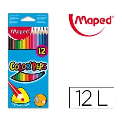 Maped Lapices de colores maped triangulares caja de 12 unidades colores surtidos