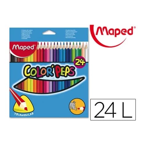 Maped Lapices de colores maped triangulares caja de 24 unidades colores surtidos