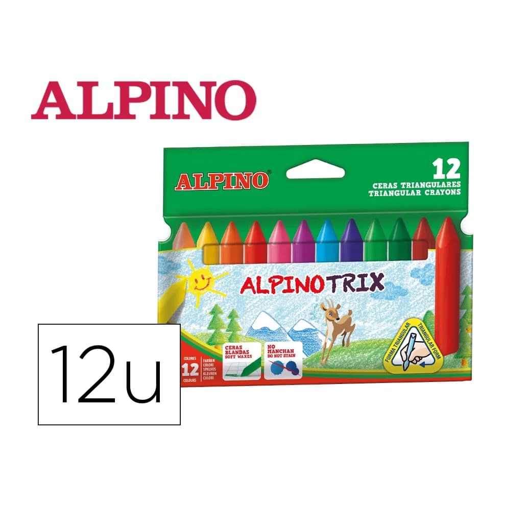 Dacs Lapices cera alpinotrix triangulares caja 12 colores