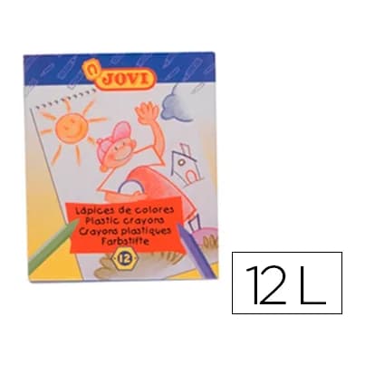 Jovi Lapices cera jovi hexagonal caja de 12 unidades colores surtidos
