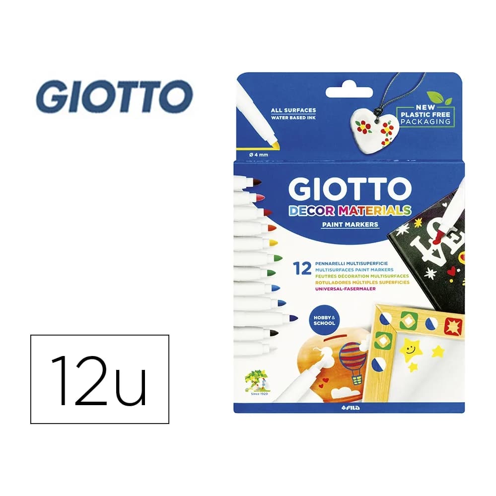 Giotto Rotulador giotto decor materials caja de 12 unidades colores surtidos