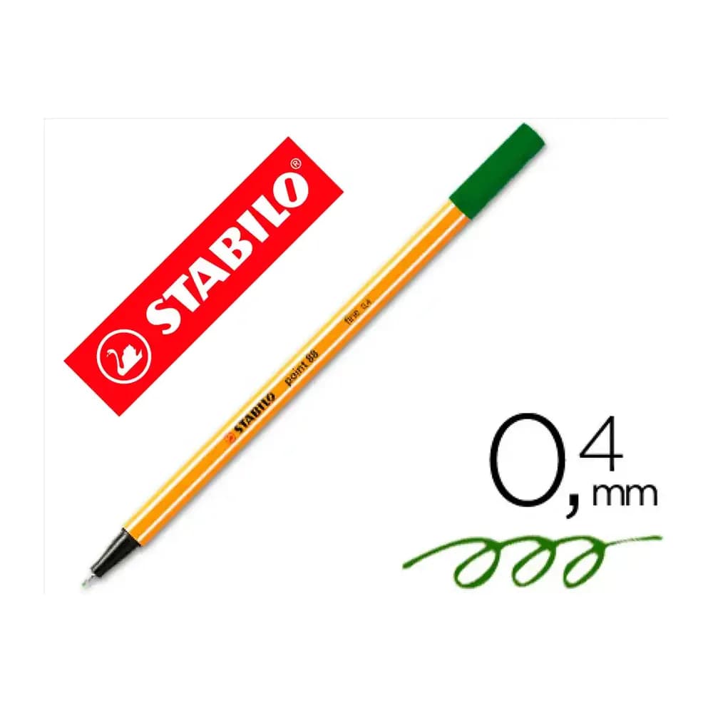 Stabilo Rotulador stabilo punta de fib ra point 88 verde oliva punta fina 0,4mm