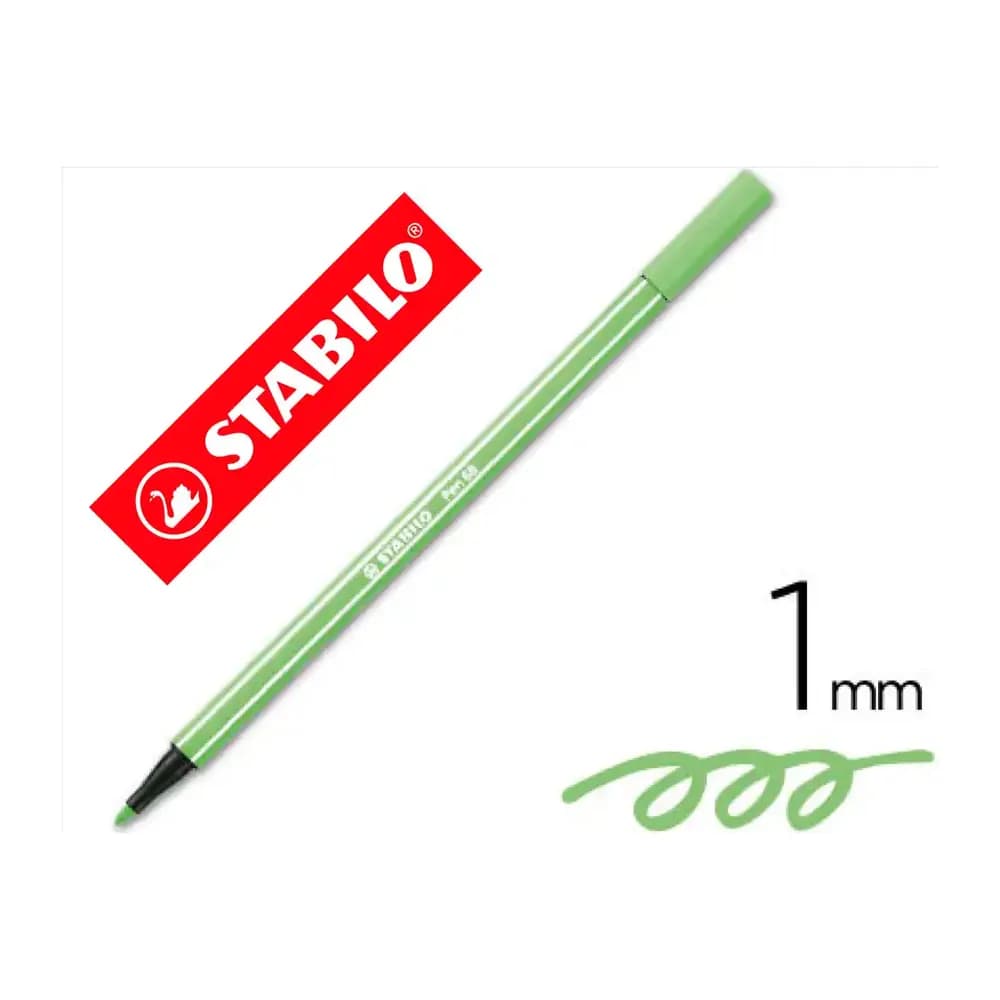 Stabilo Rotulador stabilo acuarelable pen 68 verde hielo punta gruesa 1mm