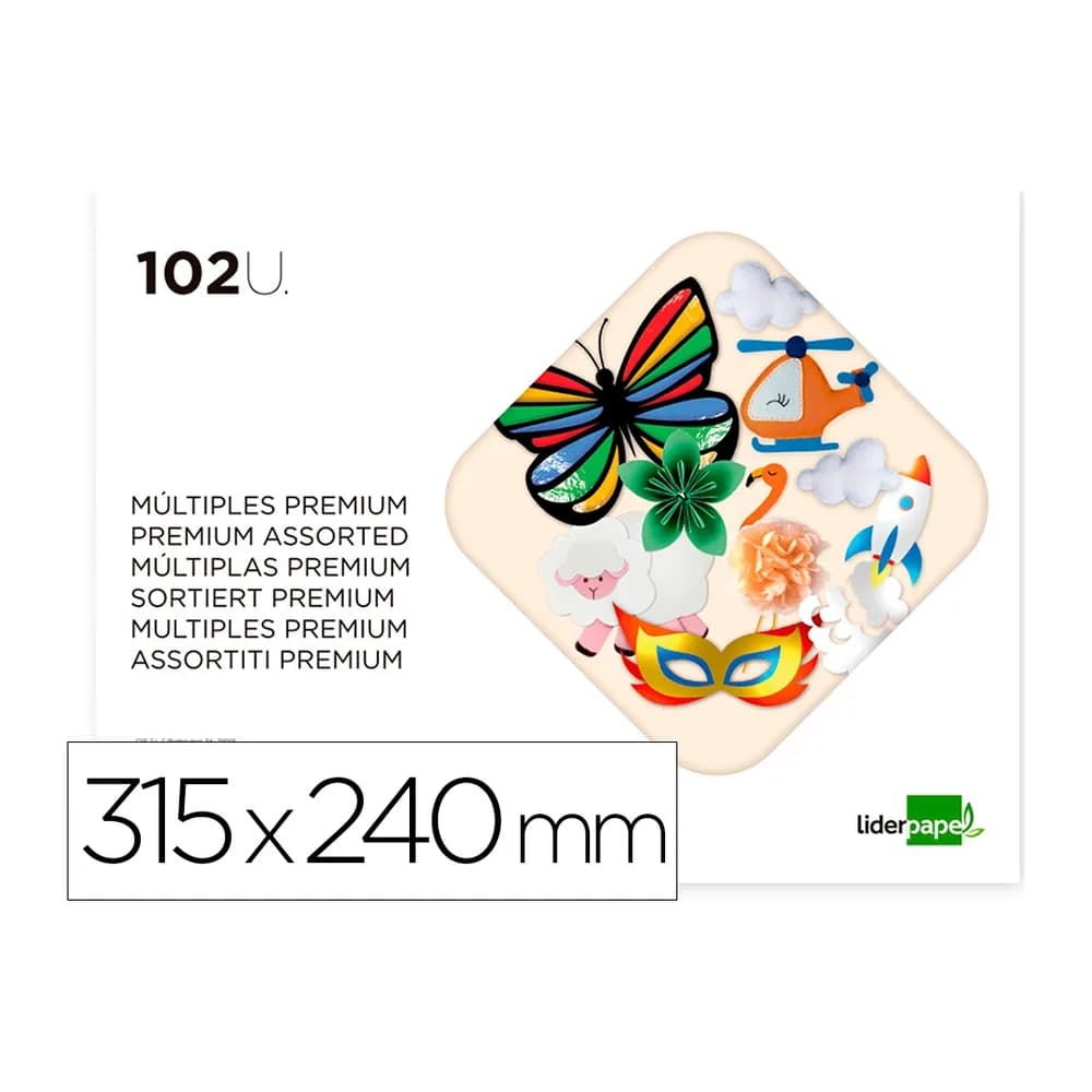 Liderpapel Bloc trabajos manuales liderpapel multiple premium 240x315mm 102 hojas colores surtidos