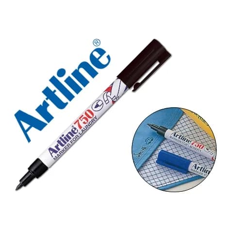 Artline Rotulador artline marcador permanente lavable para textilek-750 negro punta redonda 0,7 mm en blister