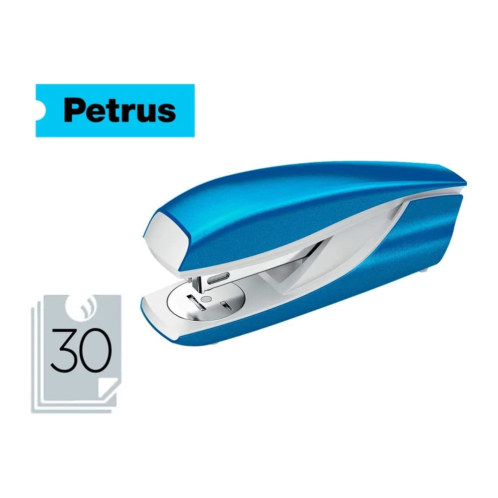 Petrus Grapadora petrus mod 635 wow azul metalizada capacidad 30 hojas