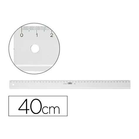 Mor Regla m+r 40 cm plastico transparente