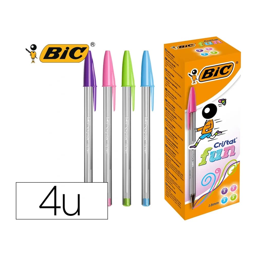 Bic Boligrafo bic cristal large fashion cajas de 20 unidades colores surtidos