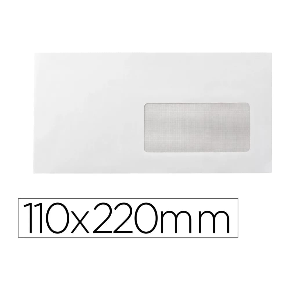Liderpapel Sobre liderpapel n 3 blanco din americano ventana derecha 110x220 mm tira de silicona paquete de 25 unidades