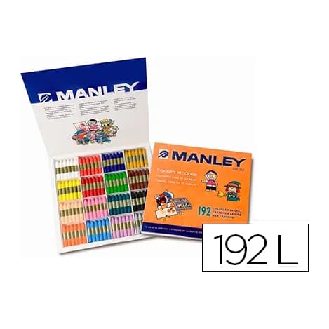 Manley Lapices cera manley school pack de 192 unidades colores surtidos 16 x color