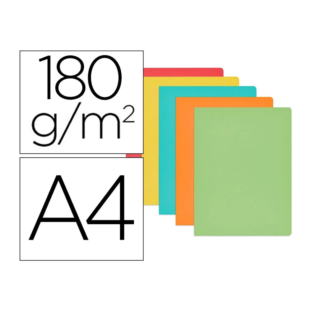 Gio Subcarpeta cartulina gio din a4 colores pasteles surtidos 180 g/m2 paquete de 50 unidades