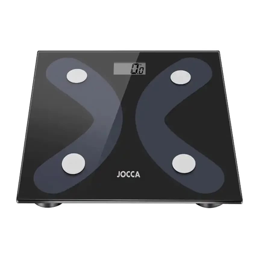 Jocca Bascula inteligente jocca de vidrio templado con bluetooth mide peso grasa agua hasta 8 usuarios capacidad hasta 180 kg