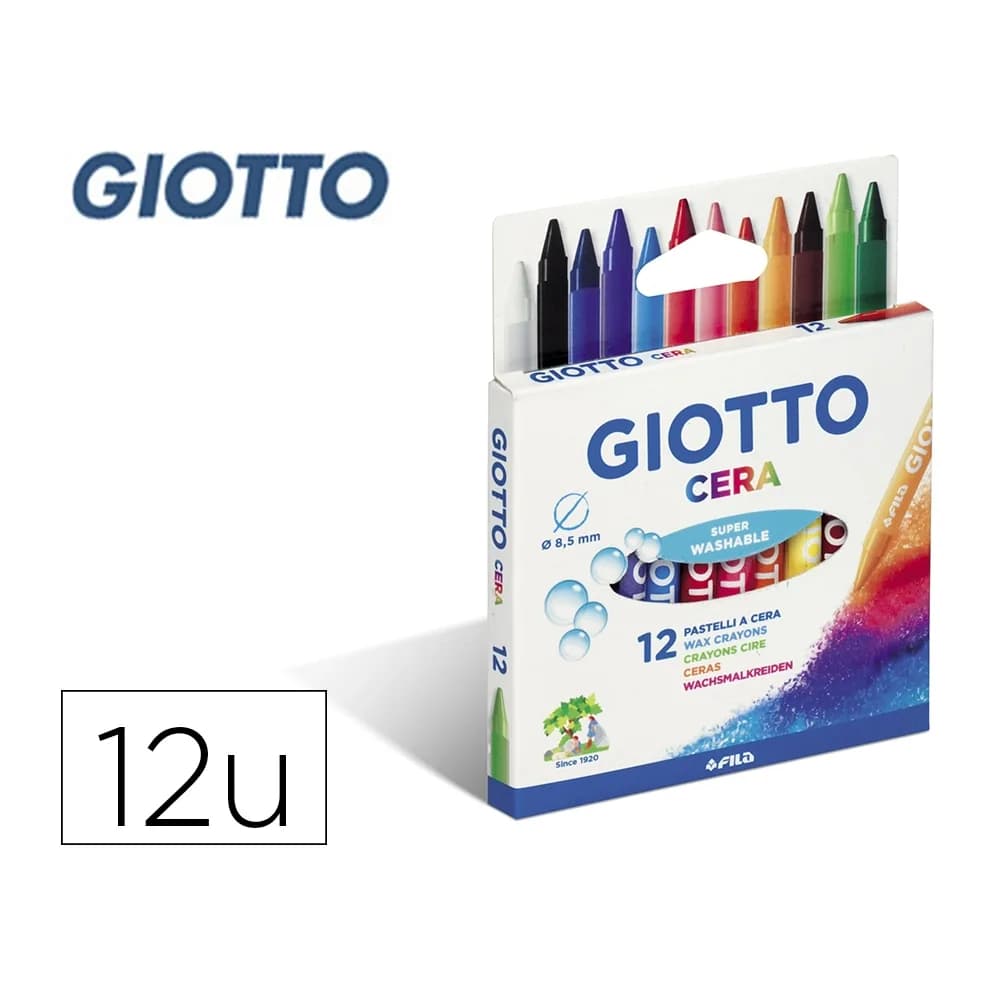Giotto Lapices cera giotto caja de 12 colores surtidos