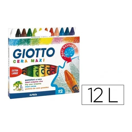 Giotto Lapices cera giotto maxi caja de 12 colores surtidos