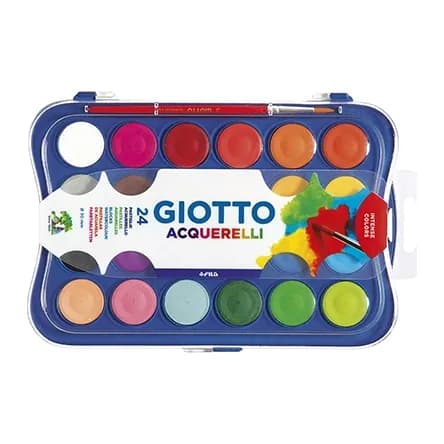 Giotto Acuarela giotto 24 colores con pincel estuche de plastico