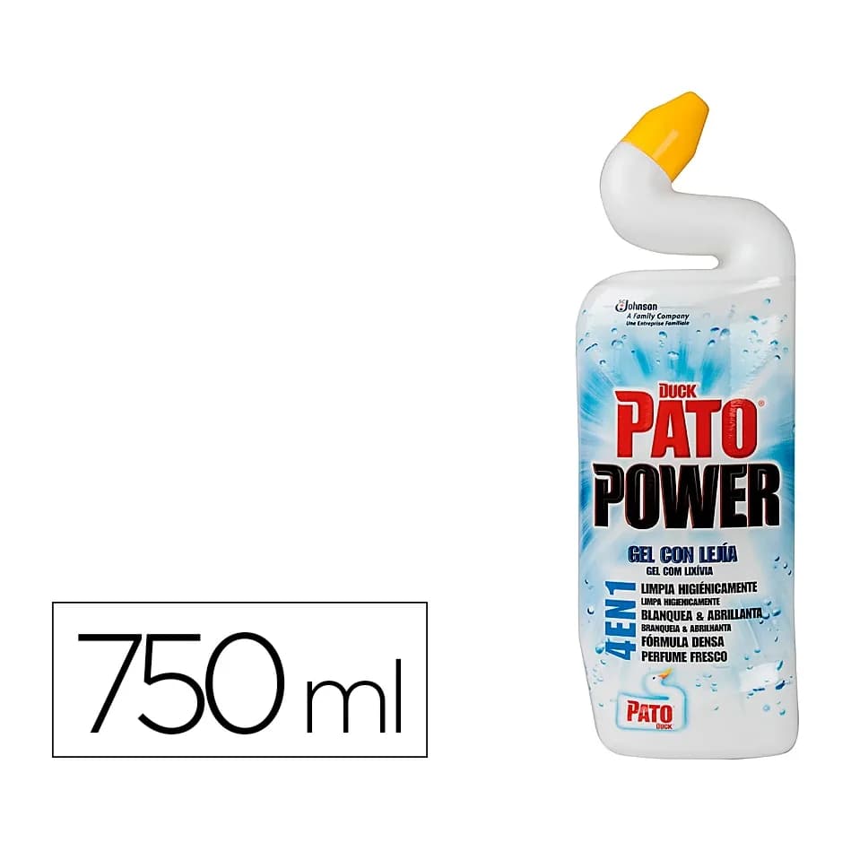 Pato Limpiador de inodoro pato formula 4 en uno gel con lejia 750 ml
