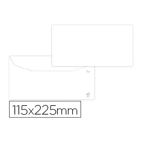 Liderpapel Sobre liderpapel blanco 115x225 mm solapa engomada papel offset 80 gr caja de 500 unidades