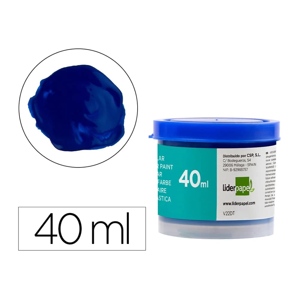 Liderpapel Tempera liderpapel escolar 40 ml azul ultramar